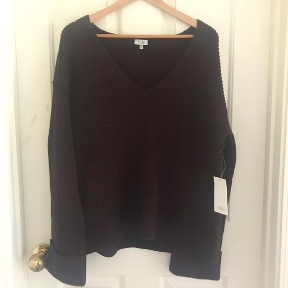 NWT wine purple TOBI slouchy sweater - Picture 4 of 4